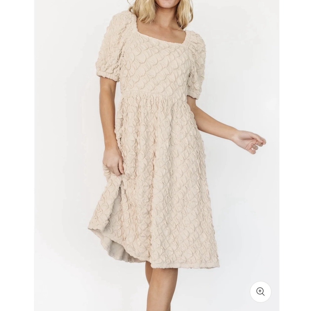 Baltic Born Dress Keri Gathered Dress Light Taupe Beige Tan 2XL NWT - Picture 5 of 13